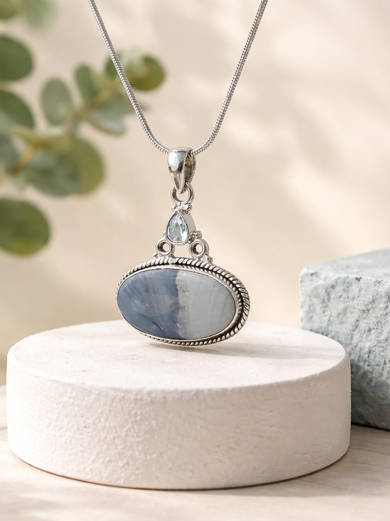 New! Picasso Jasper & Topaz Necklace